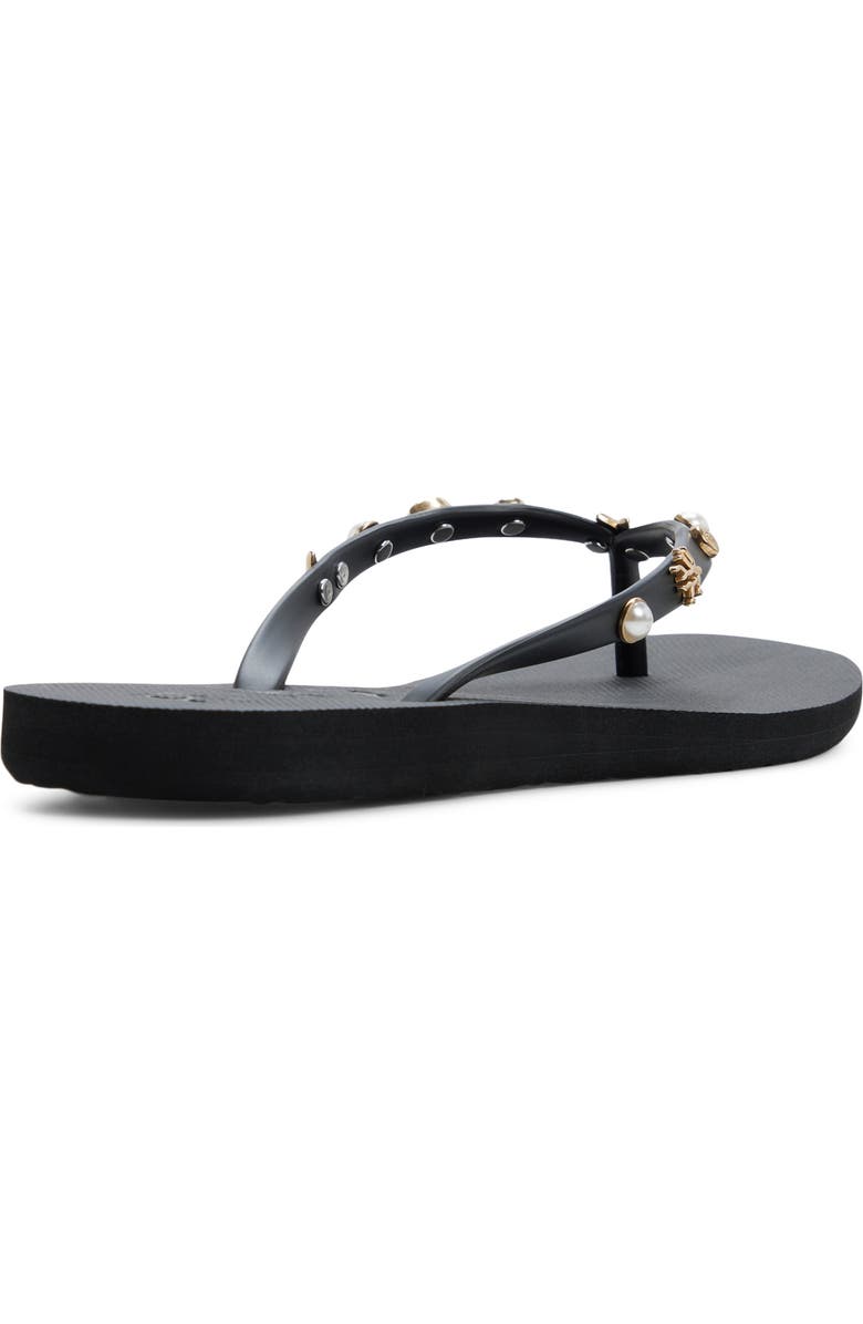 Roxy Hema Shell Stud Flip Flop, Alternate, color, Black