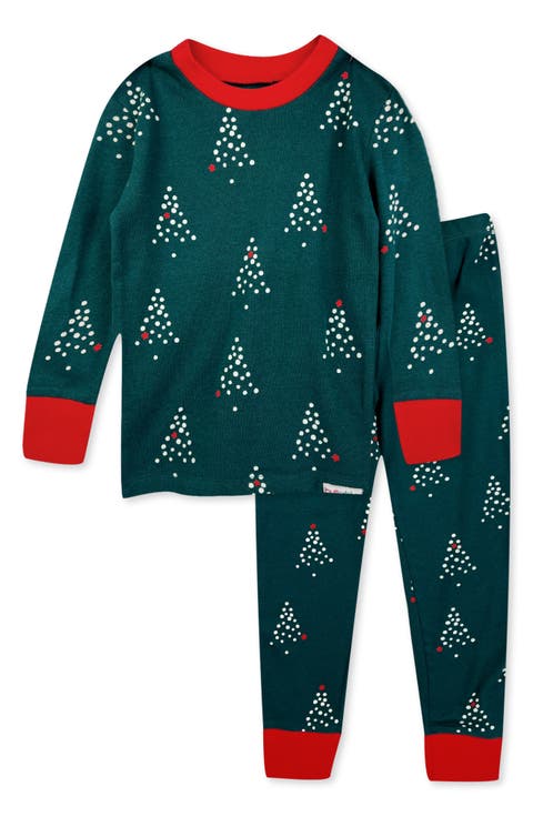 Kids' Zen Print Fitted Organic Cotton Two-Piece Pajamas