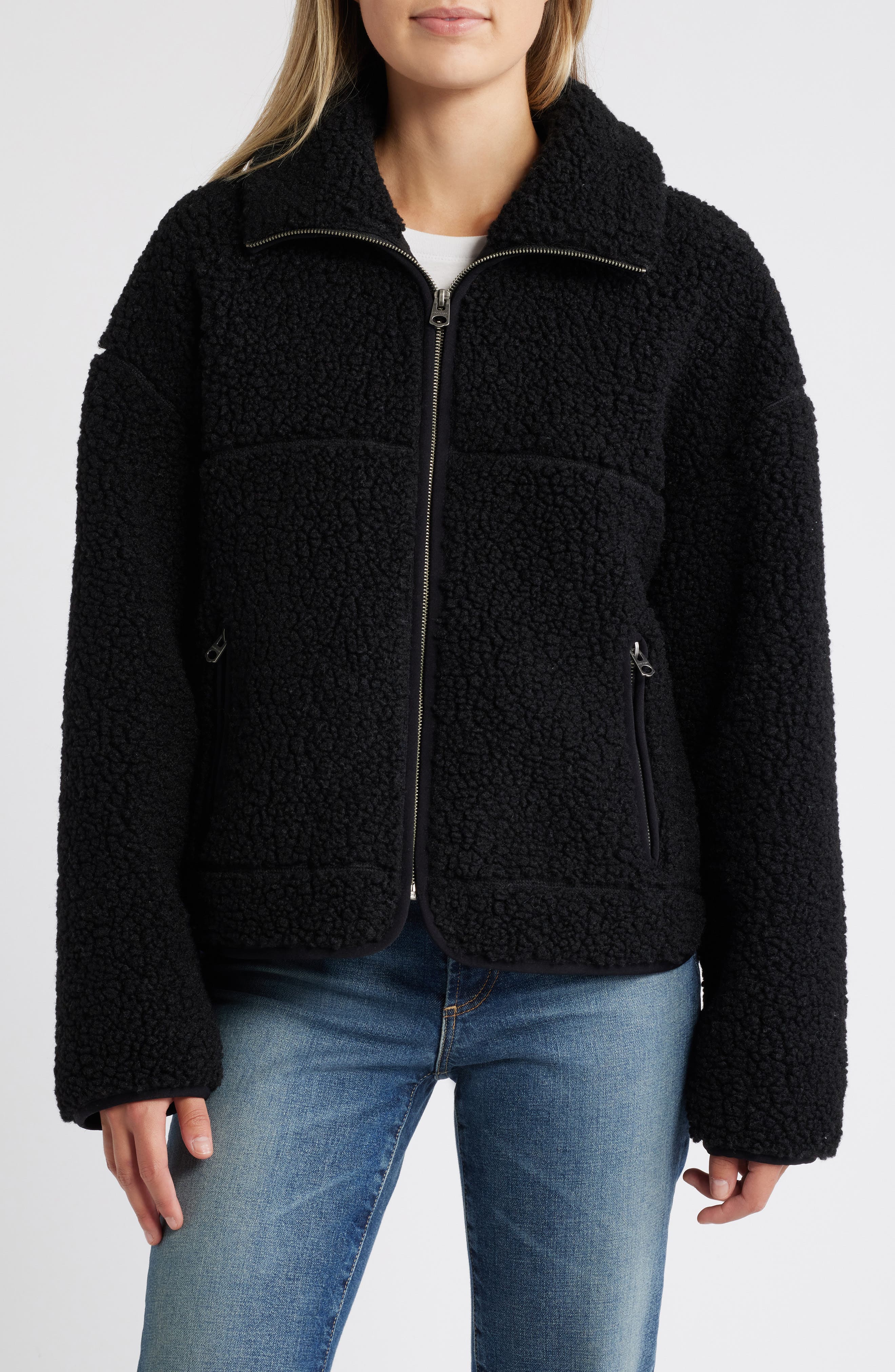 Lucky Brand Cozy High Pile Fleece Jacket (Women) | Nordstrom