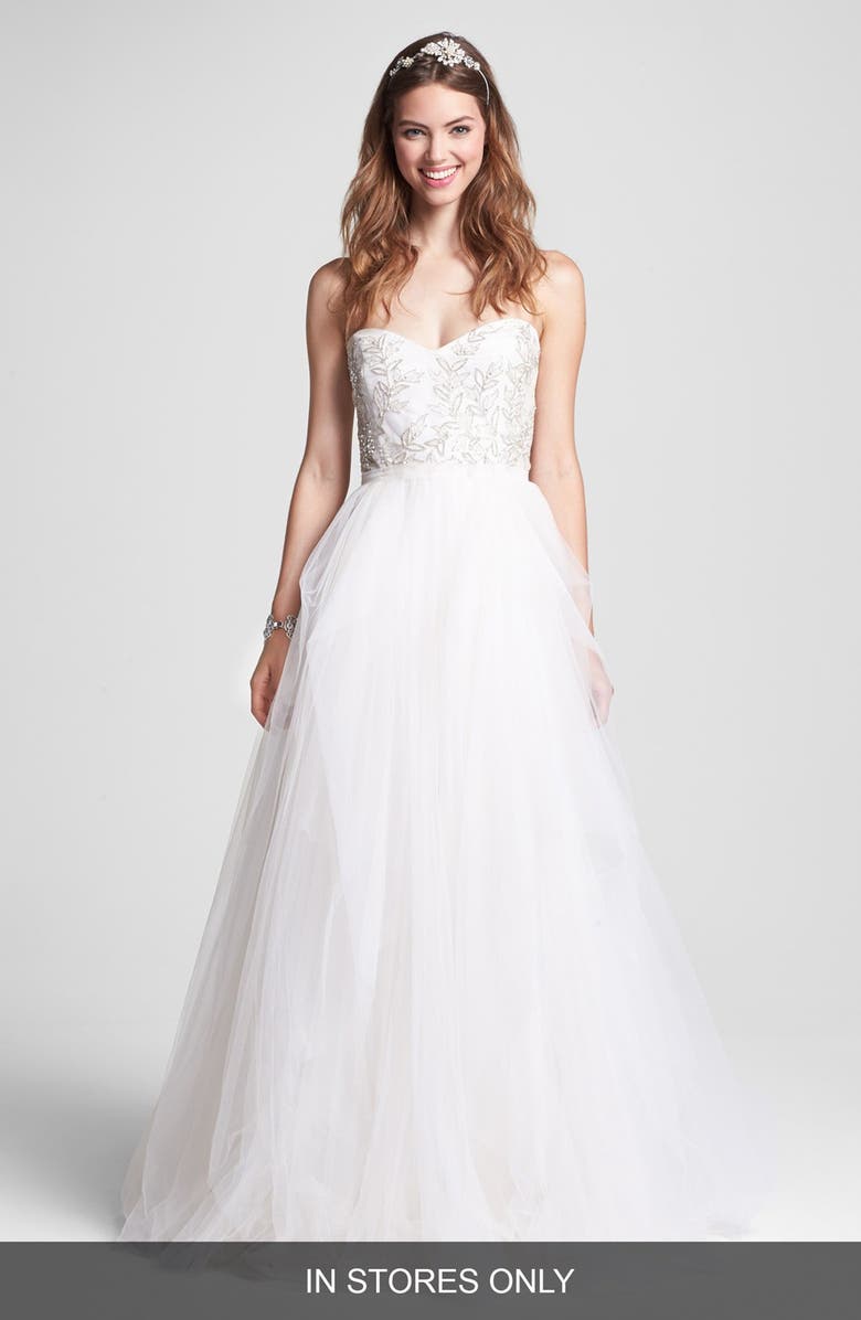 Roses by Reem Acra 'Ivy' Embellished Tulle Ballgown, Main, color, 