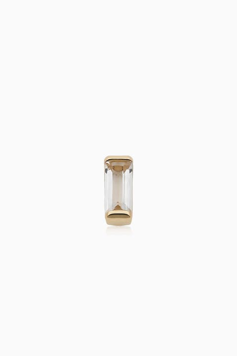 14K Gold Fresco Baguette Micro Single Stud