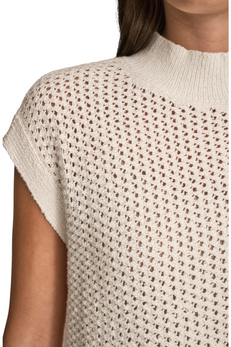 Open Stitch Cap Sleeve Sweater, Alternate, color, CREAM