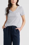 Caslon® Cotton & Modal V-Neck T-Shirt