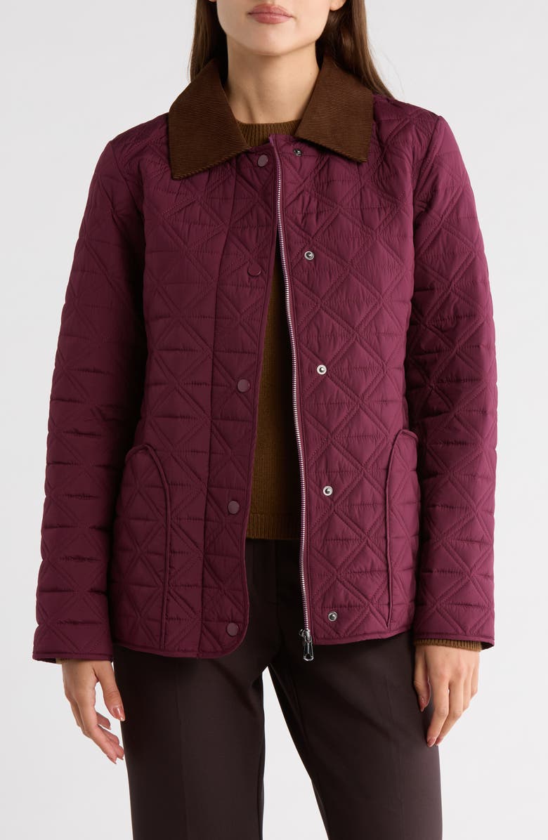 Bernardo Quilted Barn Jacket, Alternate, color, Cherry Lacquer