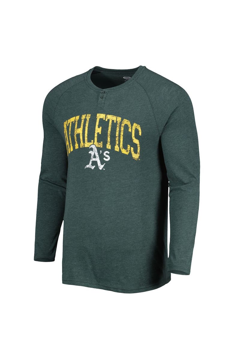 CONCEPTS SPORT Men's Concepts Sport Green Oakland Athletics Inertia Raglan Long Sleeve Henley T-Shirt, Alternate, color, Green