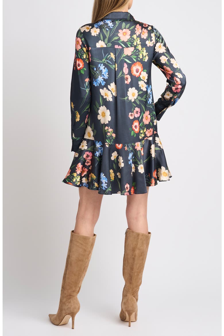Gloria Floral Long Sleeve Shirtdress, Alternate, color, INDIGO NIGHT
