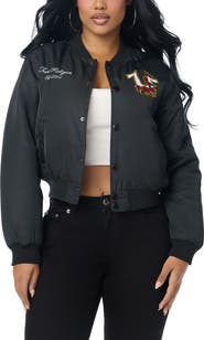 True Religion Patch Nylon Bomber Jacket