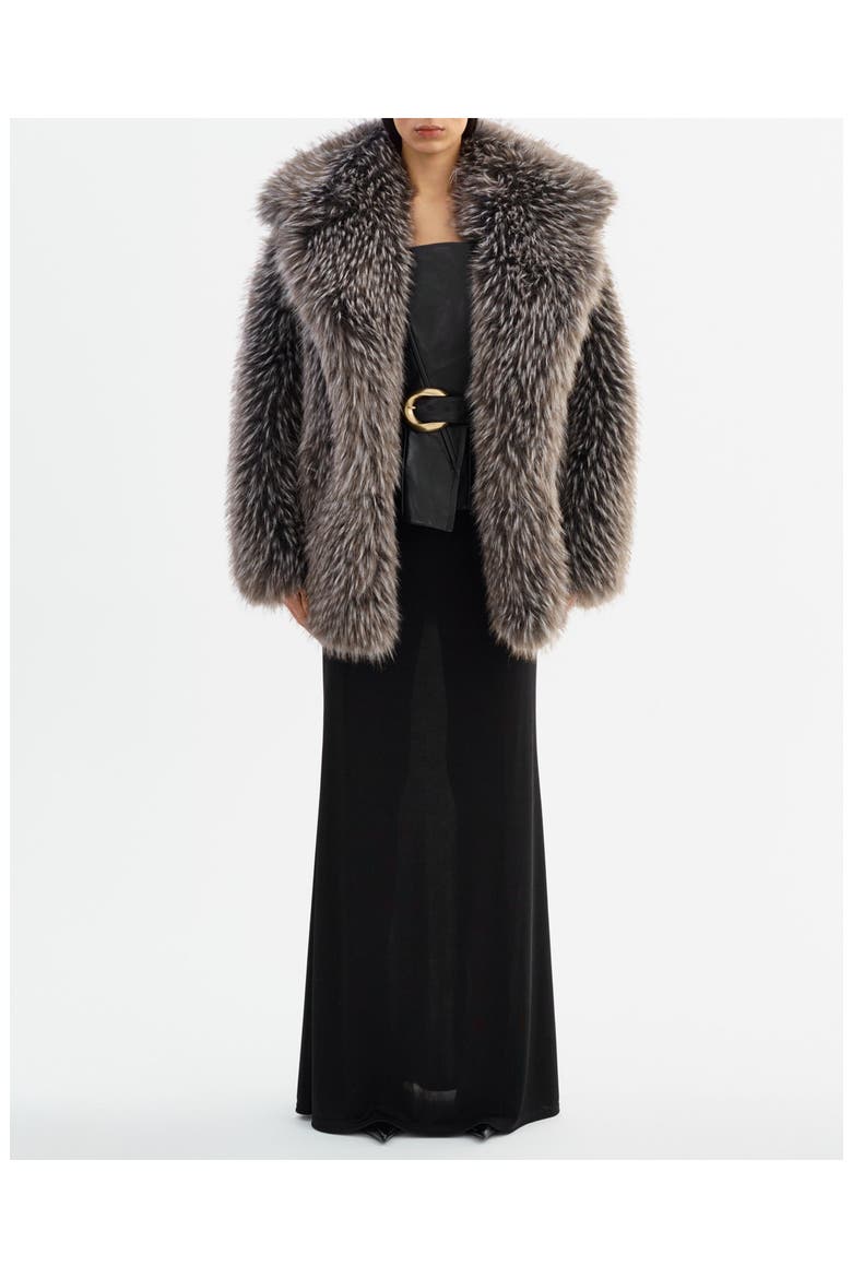 Finaya | Oversized Faux Fur Coat, Alternate, color, Black/Grey