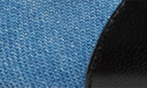 Stuart Weitzman Sleek Denim Bow Ballerina Flats In Washed/black
