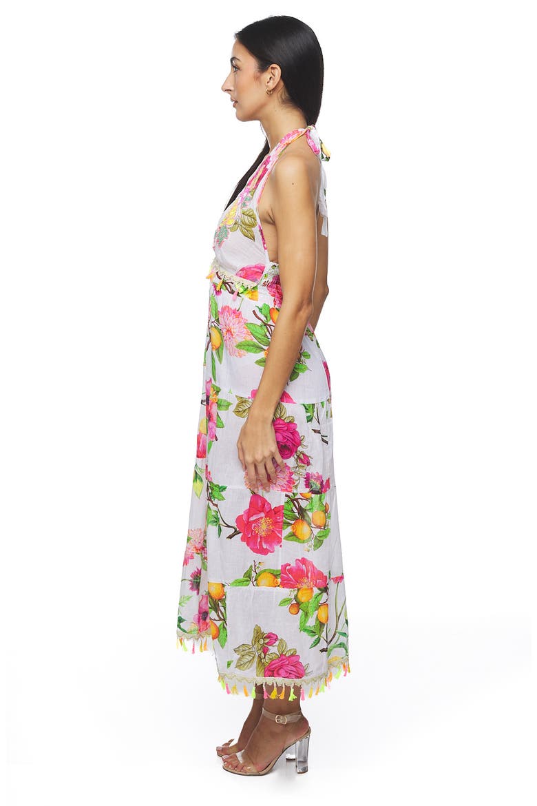 Halter Cotton Maxi Dress, Alternate, color, WHITE