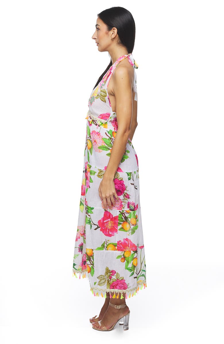 RANEES Halter Cotton Maxi Dress, Alternate, color, White