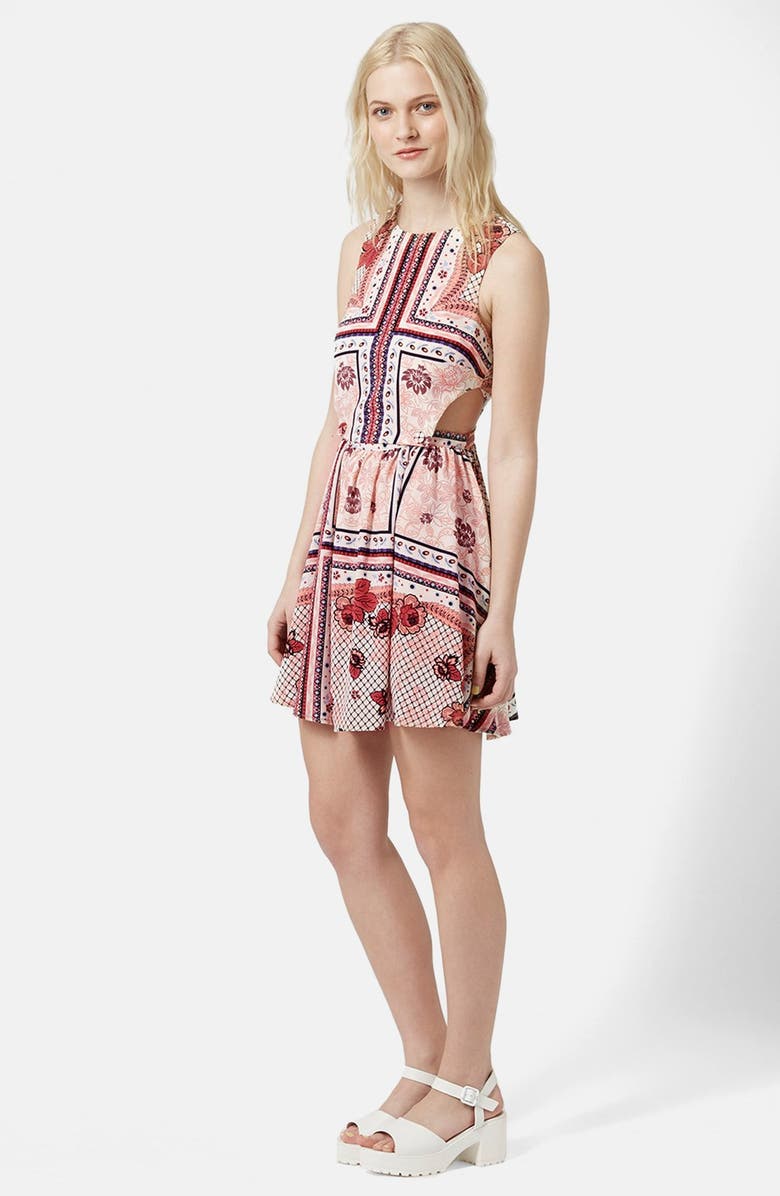 Topshop Scarf Print Sundress, Main, color,