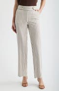 Anne Klein Stripe High Waist Straight Leg Pants