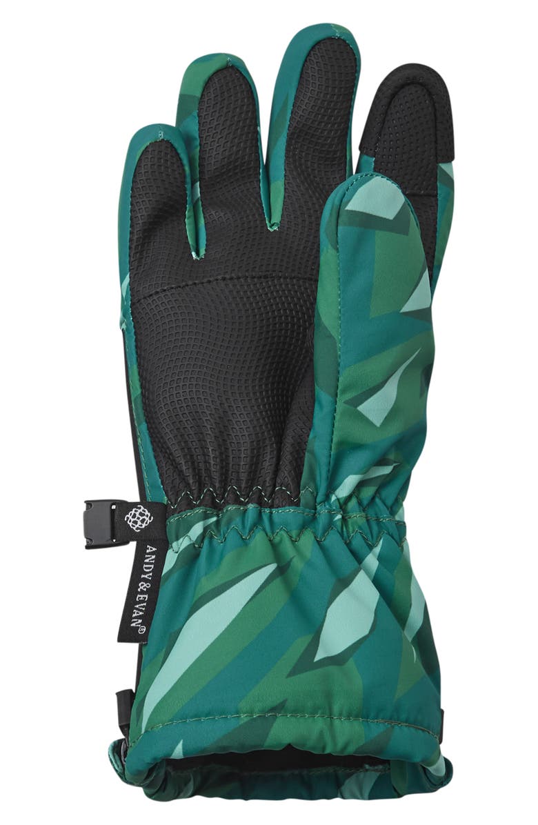 Andy & Evan Kids' Camo Print Zip Gloves, Alternate, color, Green Camo