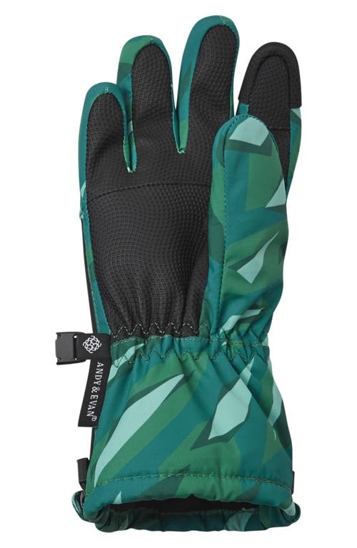 Andy & Evan Kids' Camo Print Zip Gloves In Brown