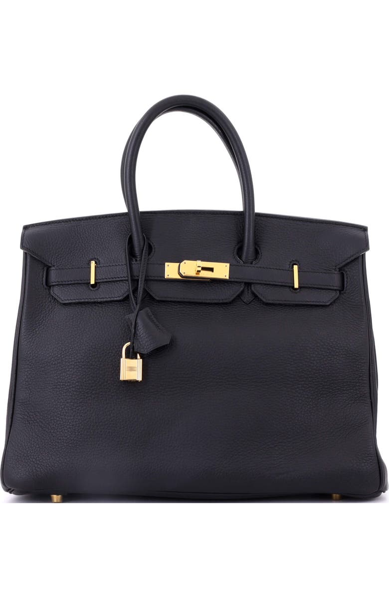 Pre-Owned Hermes Birkin Handbag Black Togo with Gold Hardware 35, Main, color, Noir