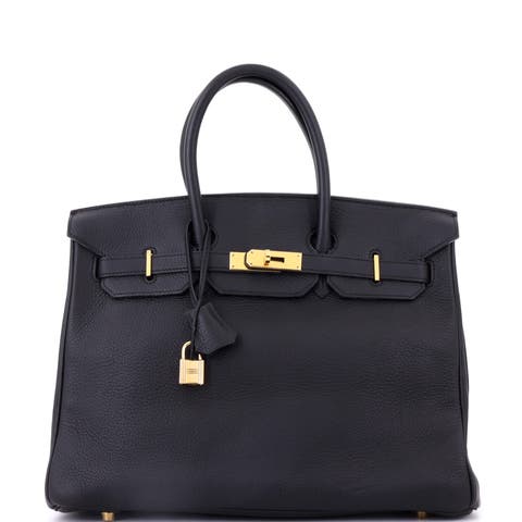 Birkin Handbag Black Togo with Gold Hardware 35