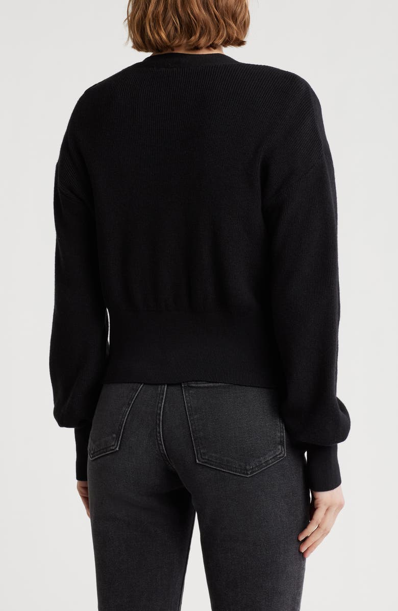 Love By Design Juliet Double Breasted Crop Cardigan, Alternate, color, Black