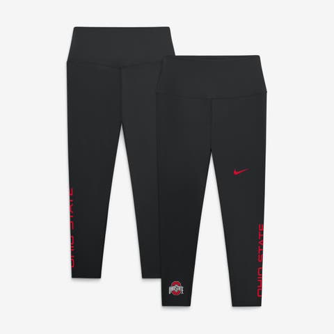 Women's Nike Black Ohio State Buckeyes Zenvy High Rise Dri-FIT 7/8 Leggings