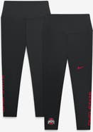 Nike Women's Nike Black Ohio State Buckeyes Zenvy High Rise Dri-FIT 7/8 Leggings