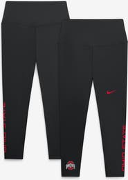 Nike Women's Nike Black Ohio State Buckeyes Zenvy High Rise Dri-FIT 7/8 Leggings