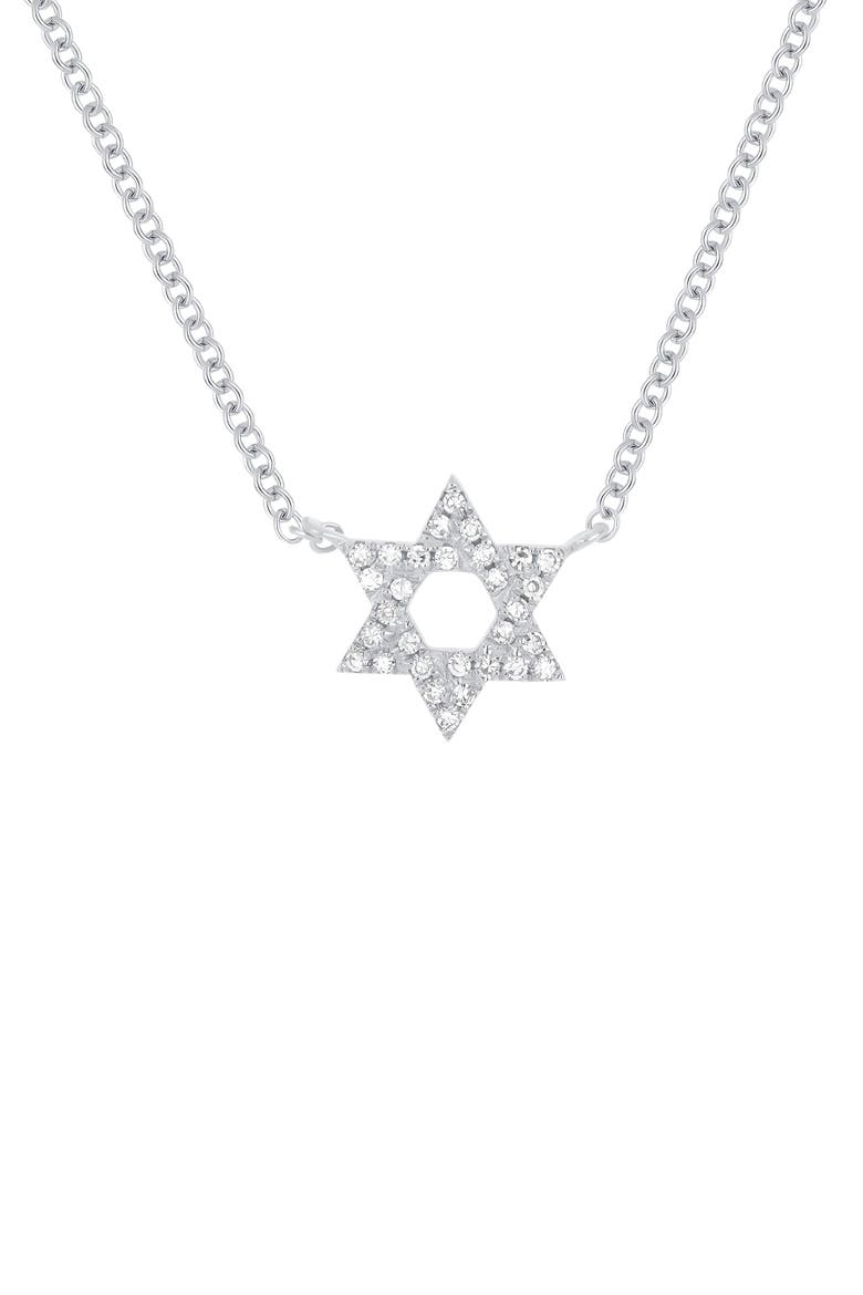 Star of David Diamond Pavé Pendant Necklace, Main, color, 14K WHITE GOLD