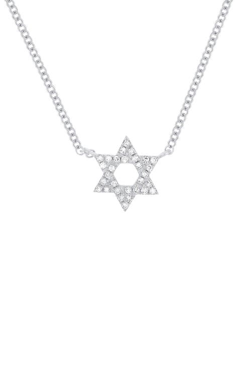Star of David Diamond Pavé Pendant Necklace
