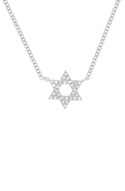 Ef Collection Star Of David Diamond Pavé Pendant Necklace In 14k White Gold