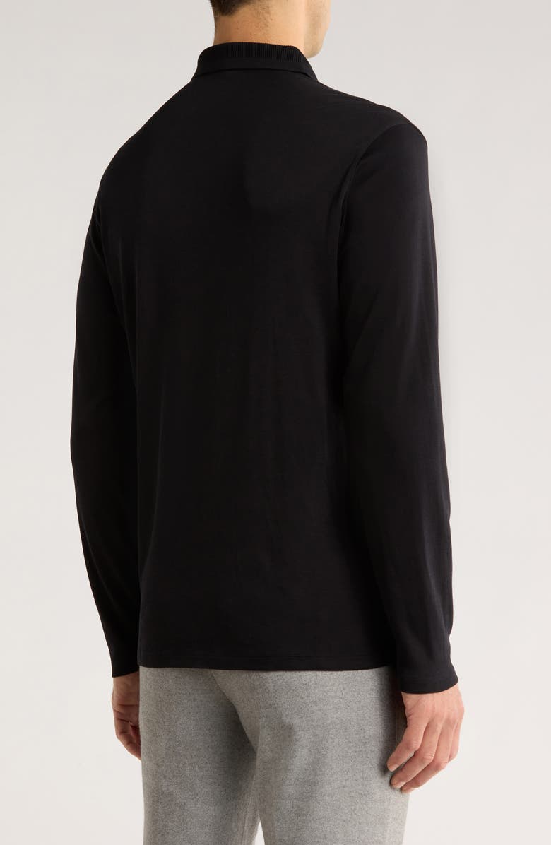 Robert Barakett Georgia Long Sleeve Pima Cotton Polo, Alternate, color, Black