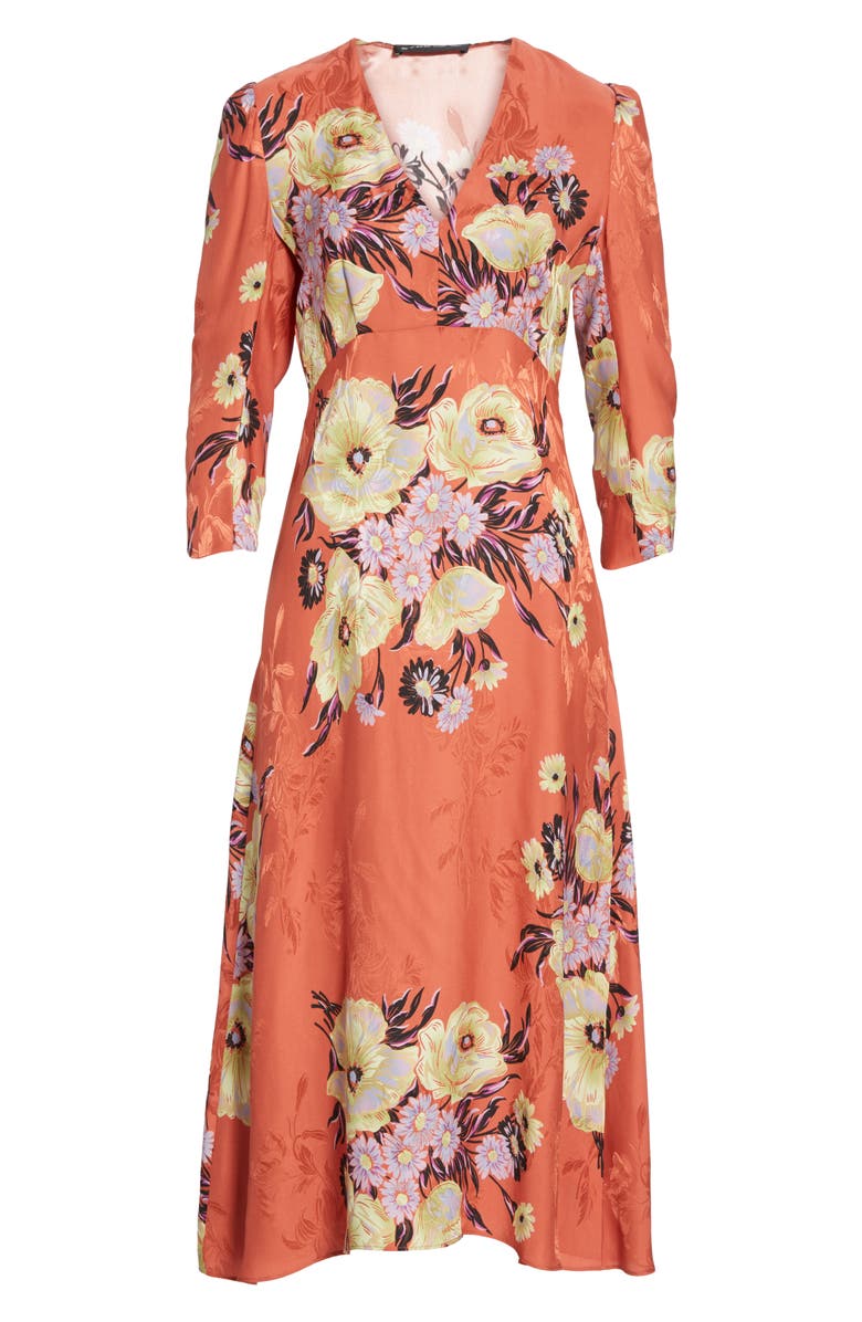 Etro Floral Jacquard A-Line Midi Dress, Alternate, color, 