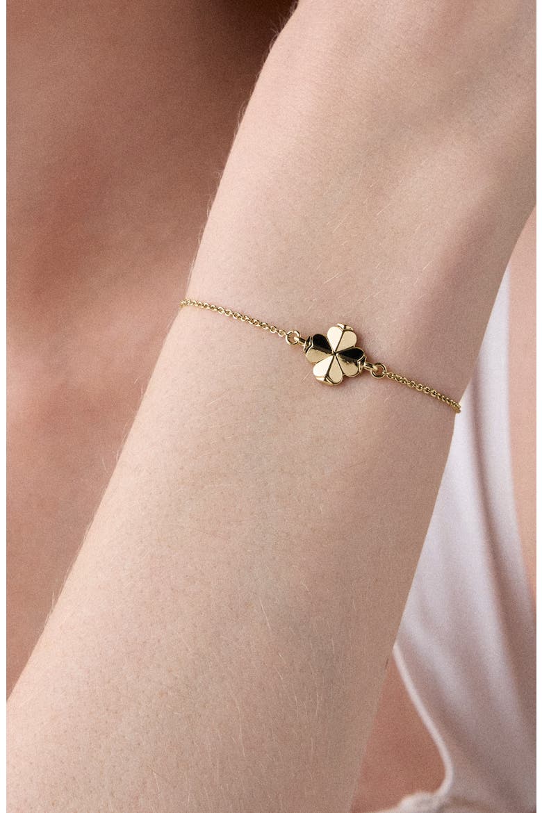 Spade Flower Chain Bracelet, Alternate, color, GOLD