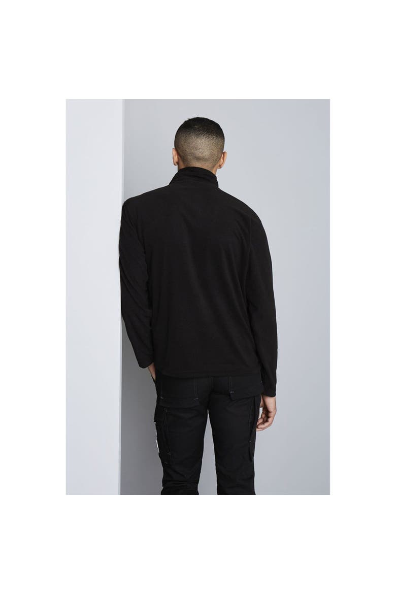 Micro Zip Neck Fleece Top, Alternate, color, Black