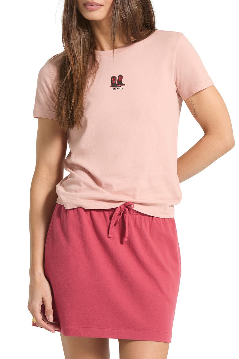 Two Boots Crewneck Cotton T-Shirt, Main, color, SILVER PINK