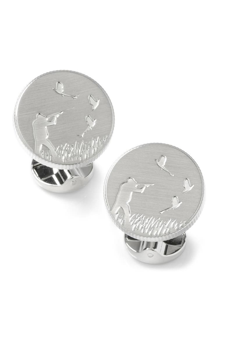 Hunters Cuff Links & Tie Clip Gift Set, Alternate, color, SILVER MULTI