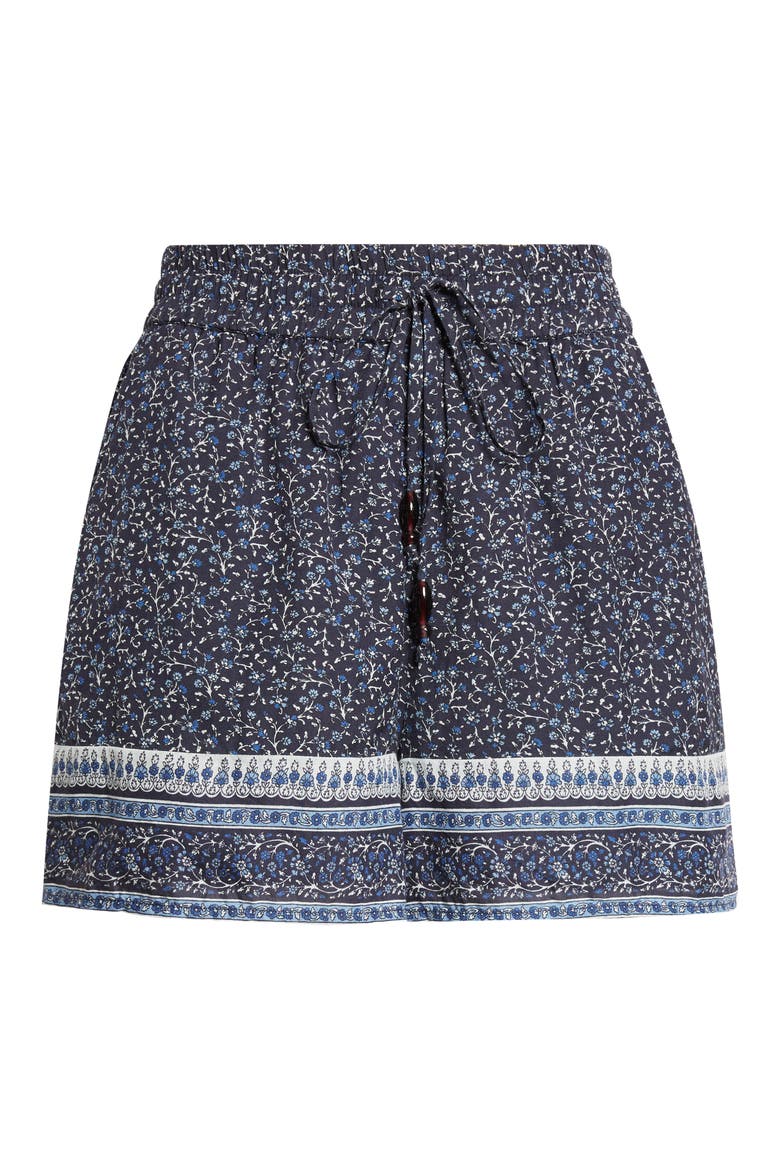 Vilvaldi Tie Waist Shorts, Alternate, color, NAVY MULTI