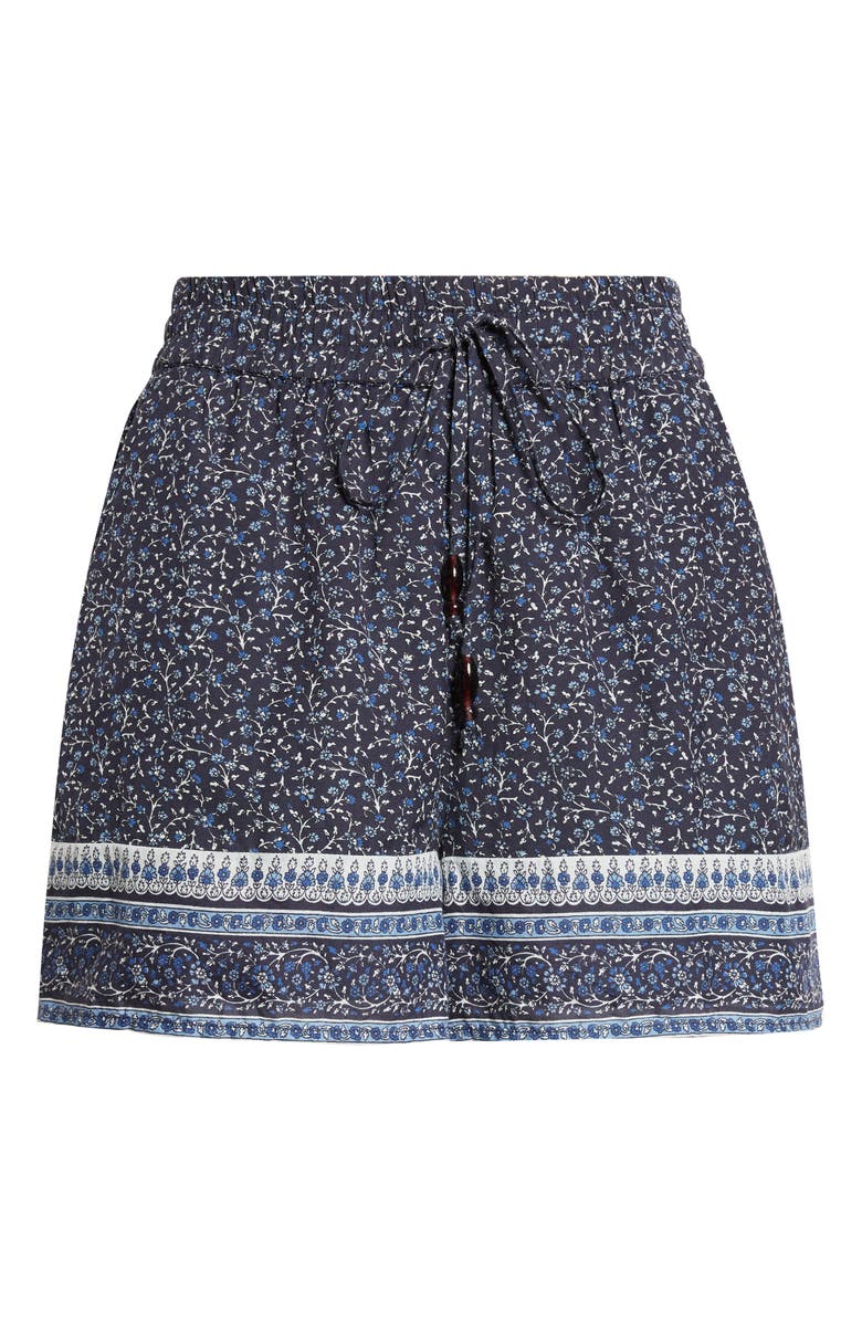 Veronica Beard Vilvaldi Tie Waist Shorts, Alternate, color, Navy Multi