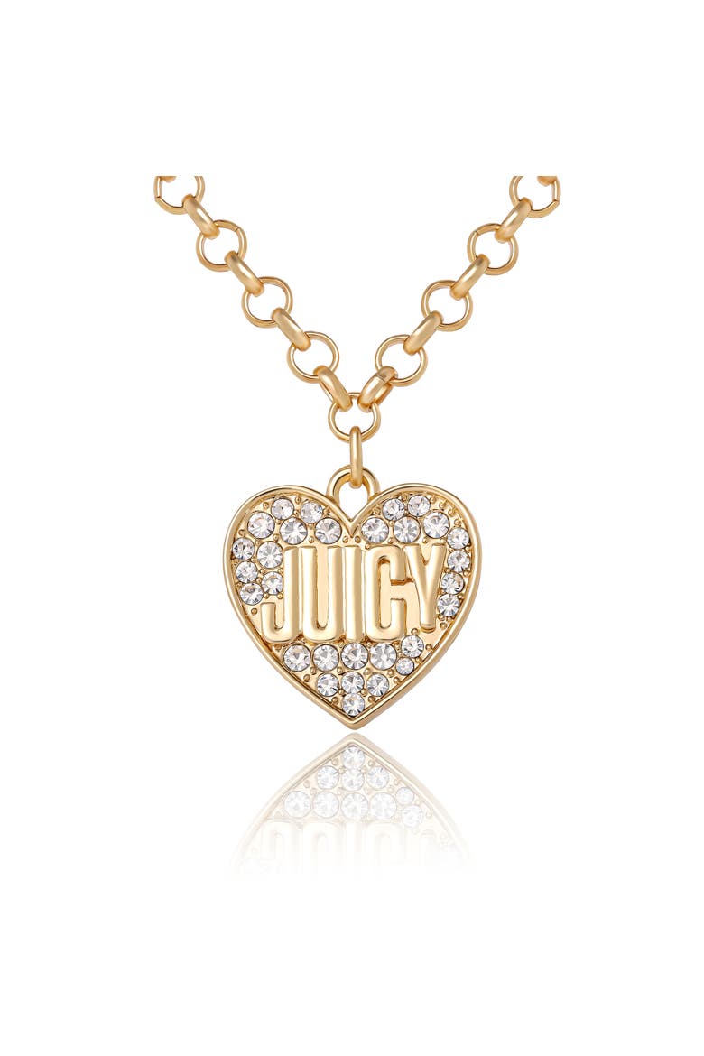 Heart Script Logo Necklace, Main, color, Gold Tone