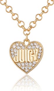 Juicy Couture Heart Script Logo Necklace