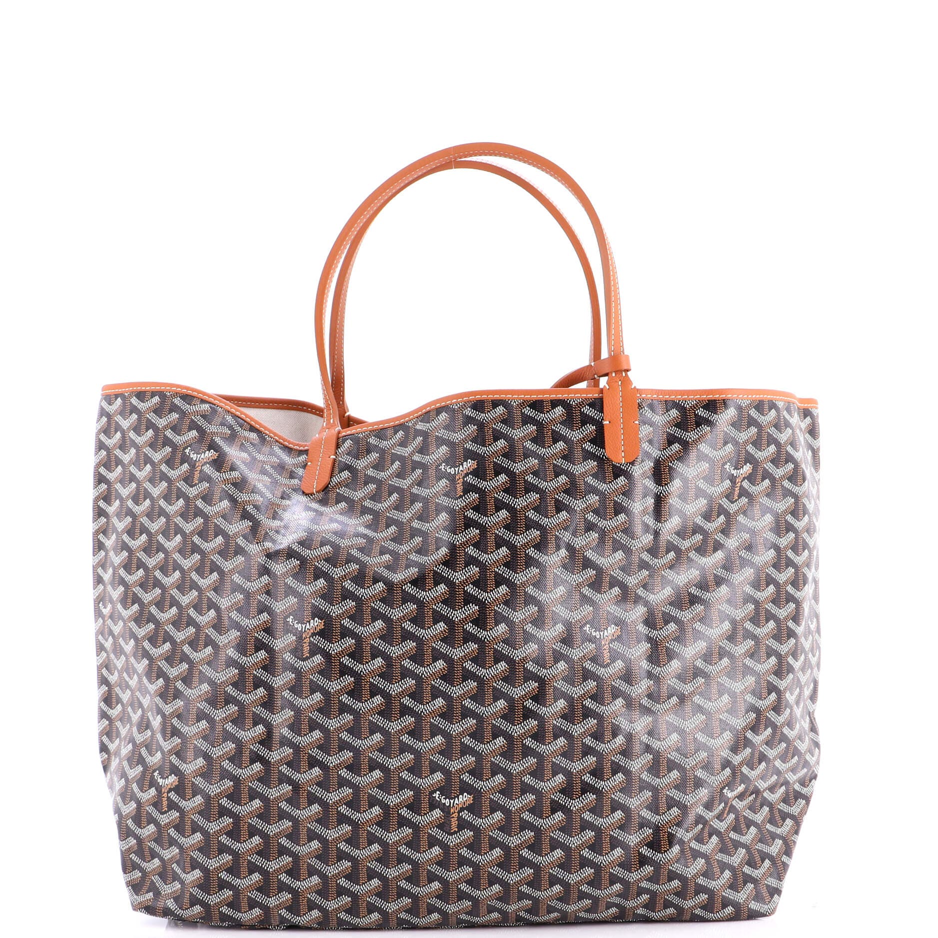 Pre-Owned Goyard Saint Louis Tote Coated Canvas GM, Main, color, Brown