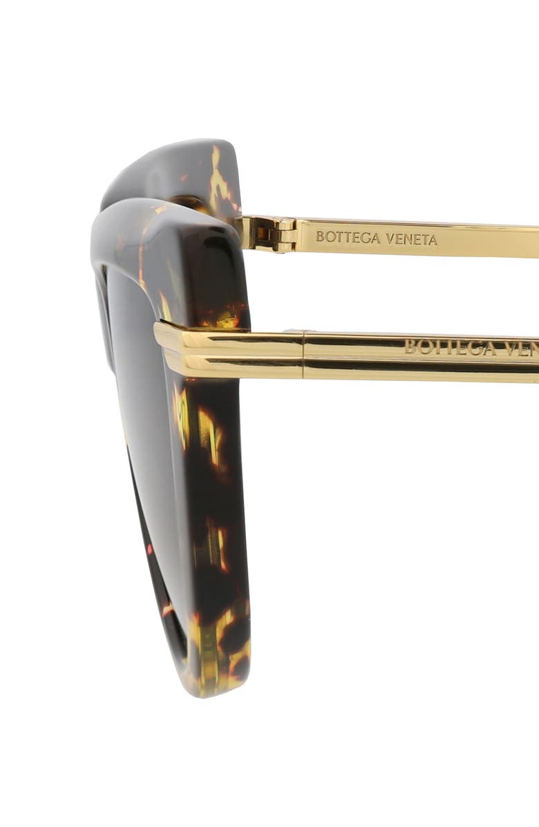 Bottega Veneta 54mm Cat Eye Sunglasses, Alternate, color, Havana Gold Brown