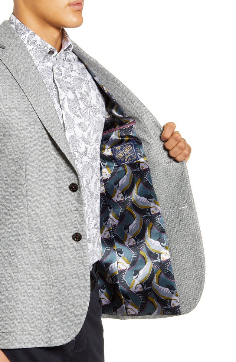 Ted Baker London Athlead Slim Fit Herringbone Wool Blend Sport Coat, Alternate, color,