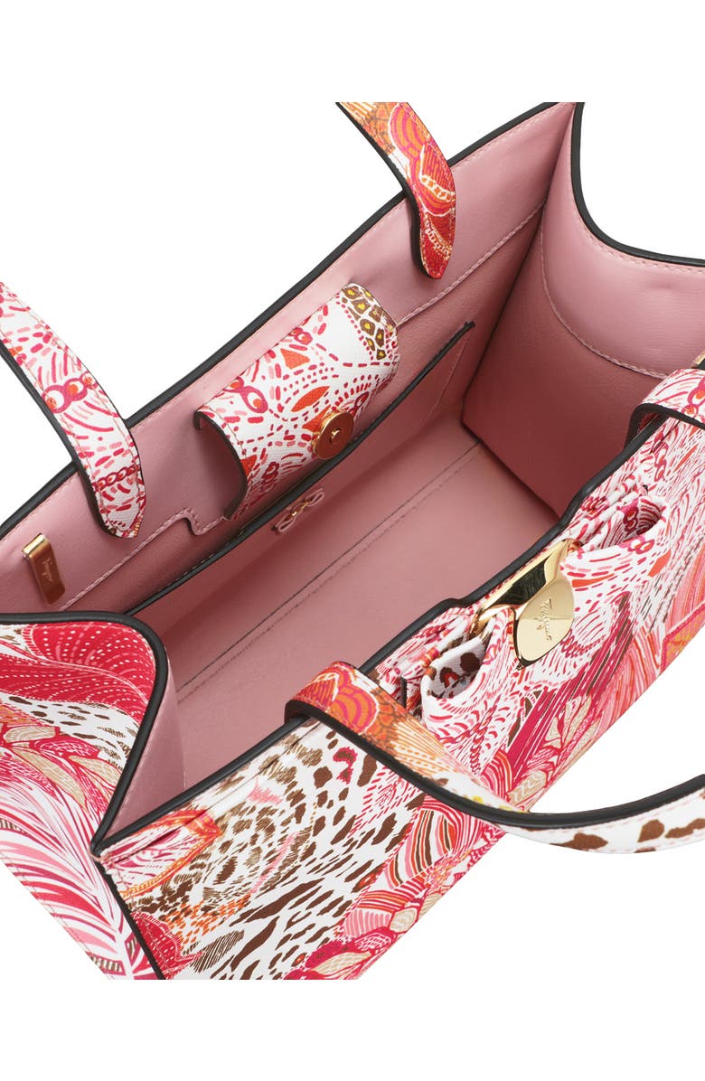 FERRAGAMO Vara Bow Print Leather Tote Bag, Alternate, color,