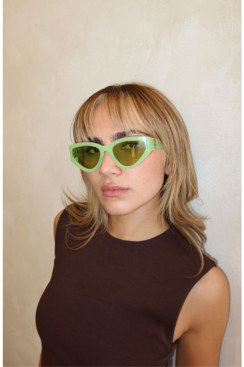 Nolita Cateye Polarized Sunglasses, Alternate, color, Lime