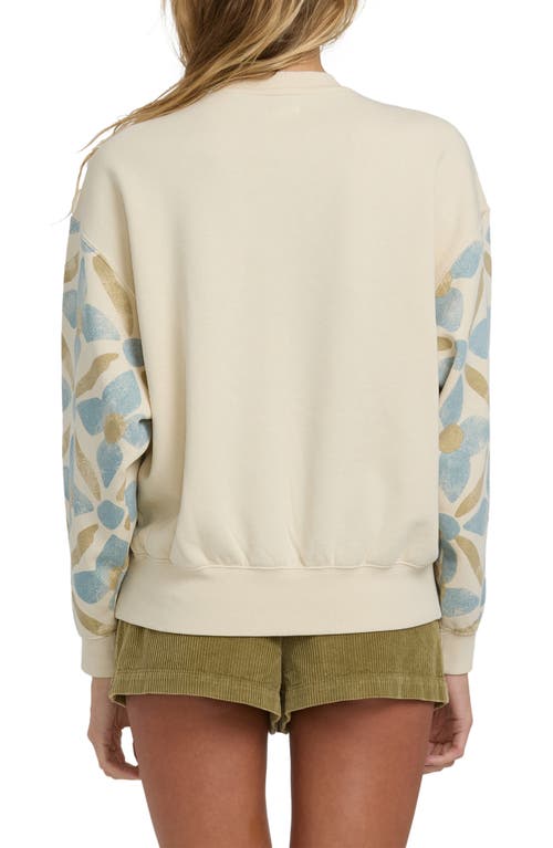 Billabong Atlas Tide Kendal Cotton Blend Fleece Crewneck Sweatshirt In Neutral