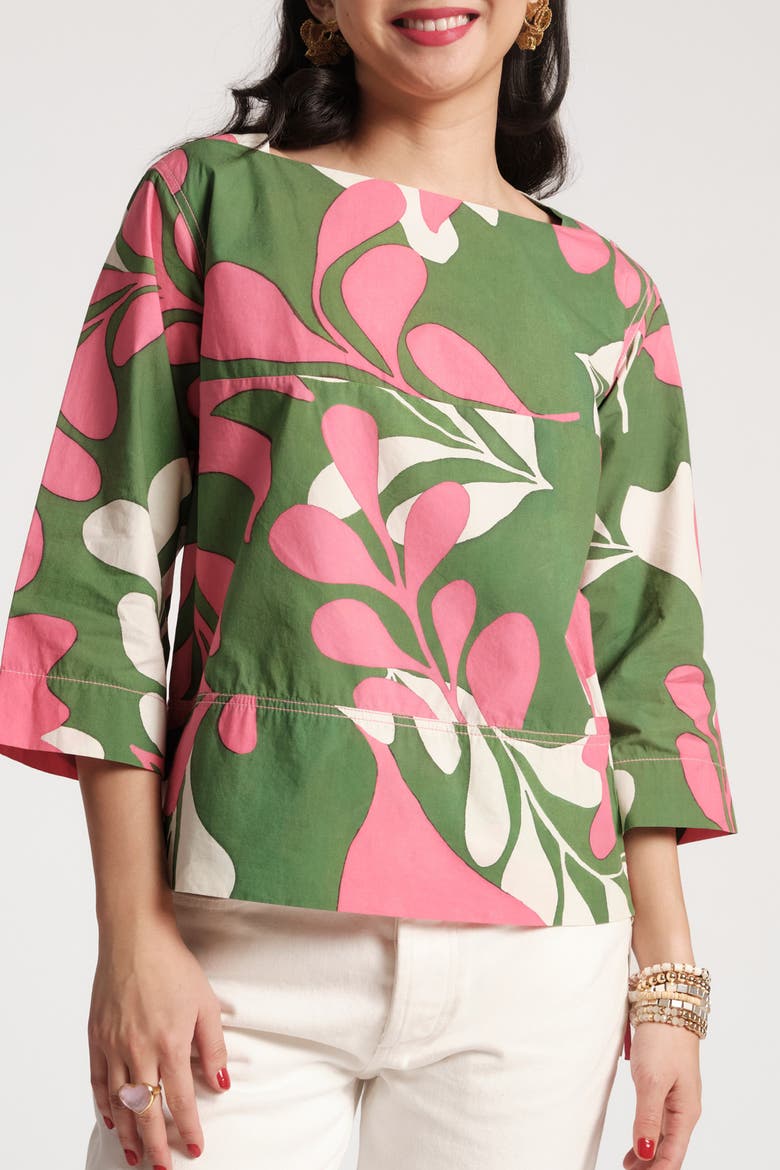 Carly Top Mid-Century Palm, Main, color, Treetop/Multi