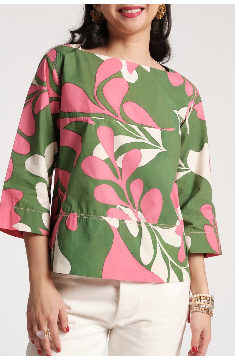 Frances Valentine Carly Top Mid-Century Palm, Main, color, Treetop/Multi