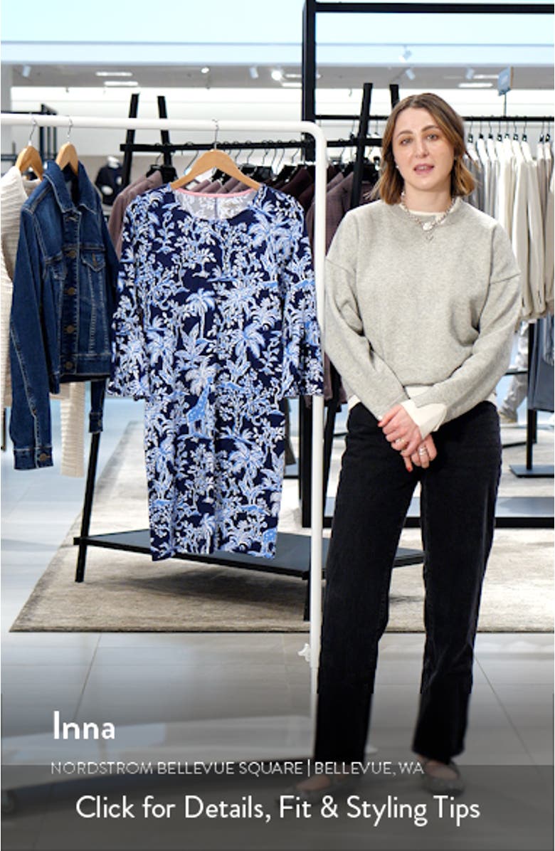 Rozaline Palm Print Supima<sup>®</sup> Cotton Jersey Dress, sales video thumbnail