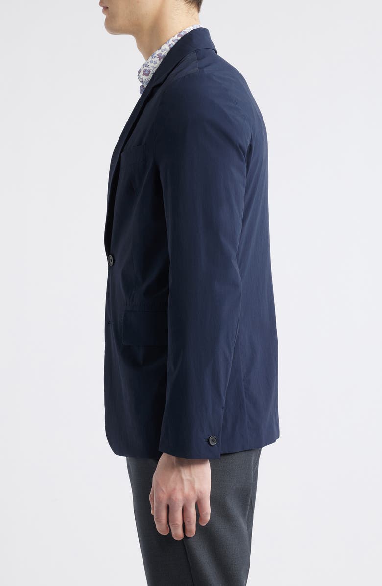 Paul Smith London Solid Navy Water Repellent Stretch Nylon Sport Coat, Alternate, color, Navy