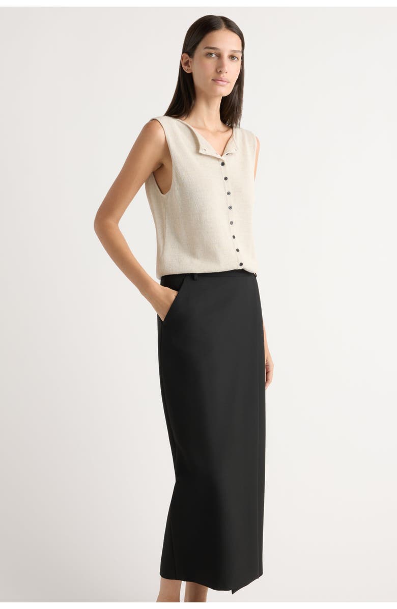 Modern Citizen Spencer Suiting Wrap Maxi Skirt, Alternate, color, Black