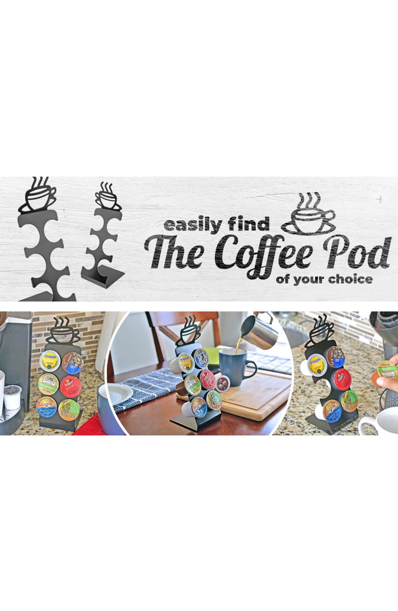 Southern Homewares Coffee Pod Storage Rack 6 Slot, Countertop K-Cup Holder, Alternate, color, Black